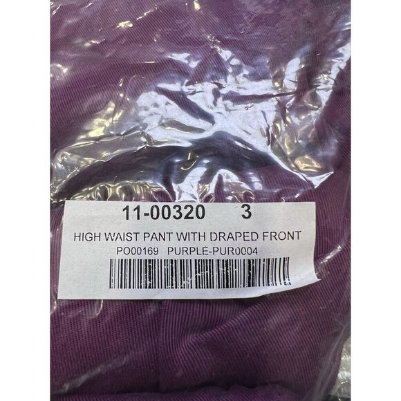 Soncy High Waist Pant With Draped Front Women’s Size 3X (22-24) Purple NWT - Picture 9 of 10